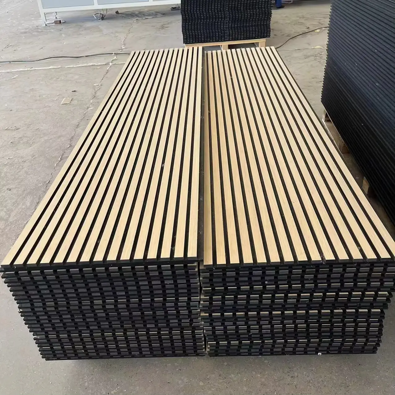 White Oak Acoustic Wooden Slat Wall Panel, Black & White Veneer, Easy Install 1