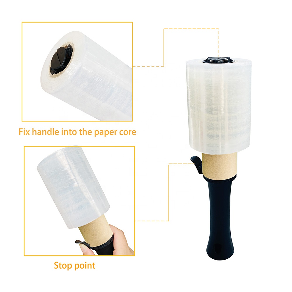 Individuell anpassbare Mini-Stretchfolienrolle aus LLDPE mit Griff für handliche Verpackungen 5