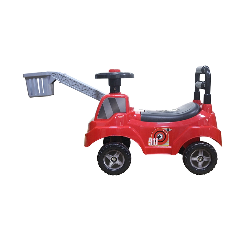 Red Foot-to-floor Fire Engine Ride-on Car Toy For Kids 2-4 Years Plastic With 4 Wheels Bb Sound Oem Odm Services 1