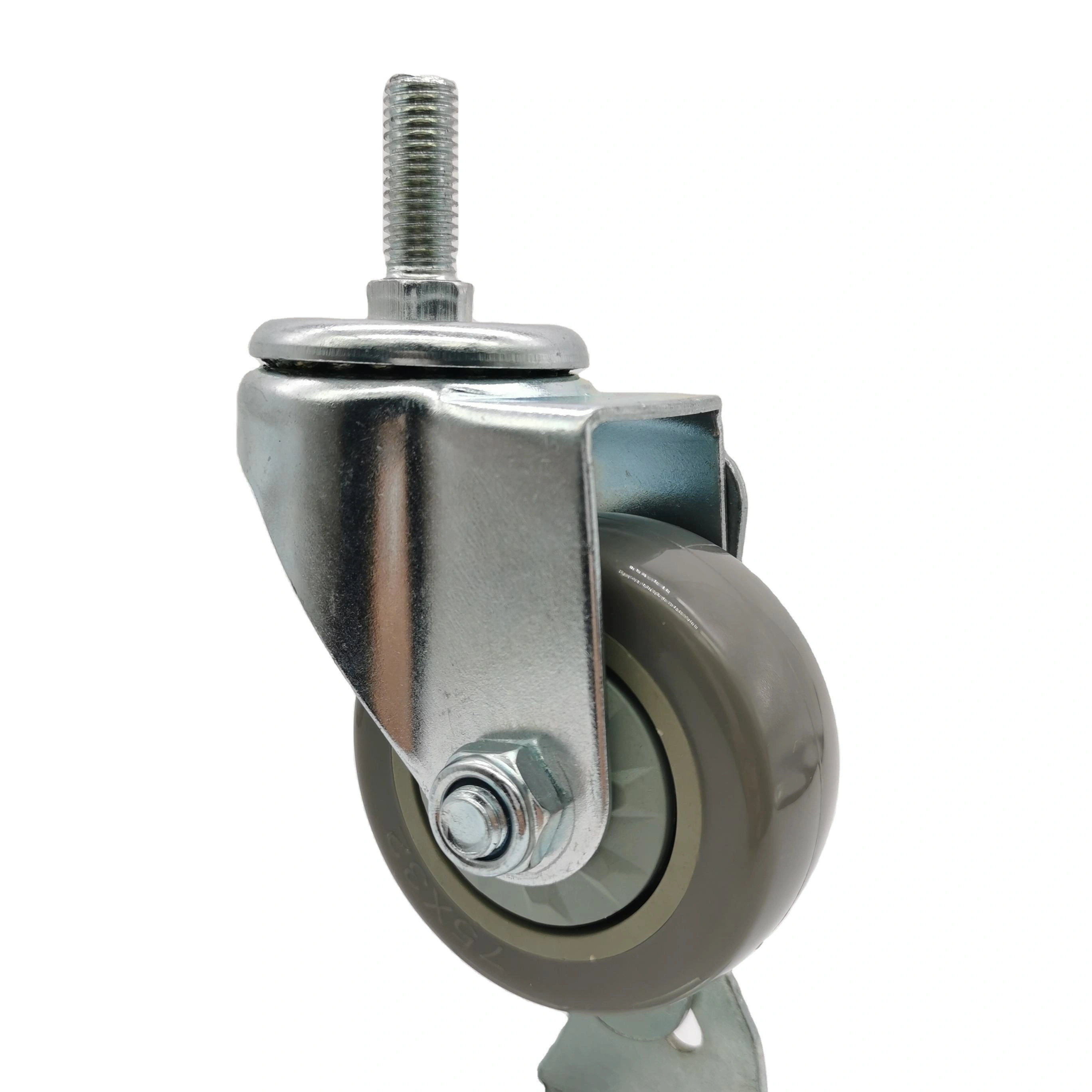 3 Inch 75mm Plastic Wholesale Threaded Stem Ball Bearing Thread Guard Pvc Swivel Caster Wheels 1