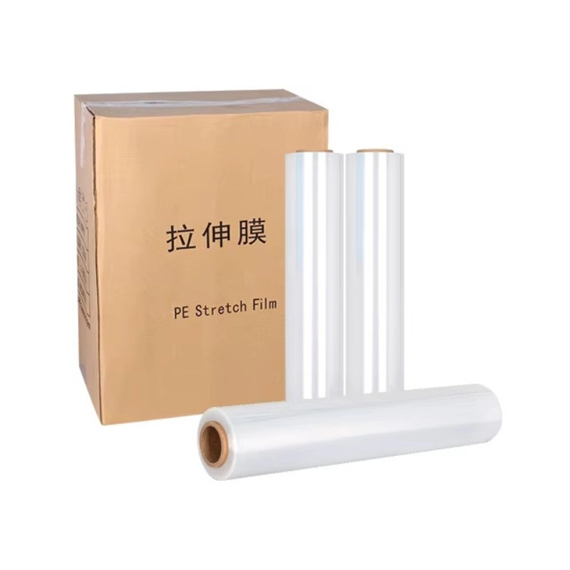 High Quality 17 Microns Clear Plastic PE Stretch Film Pallet Wrapping Roll Industrial for Moving & Shipping Packaging 1