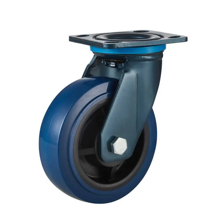 Blue Pu Casters Swivel Cart Castor Heavy Duty Double Ball Bearing Casters 1