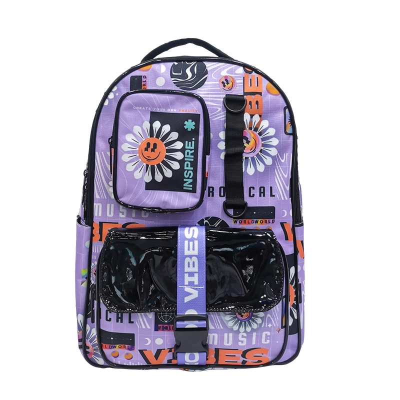 Custom Logo Zipper School Bags With Multi-pockets Kids Girls Middle Student Backpack Women's College Laptop Backpack For Travel 1