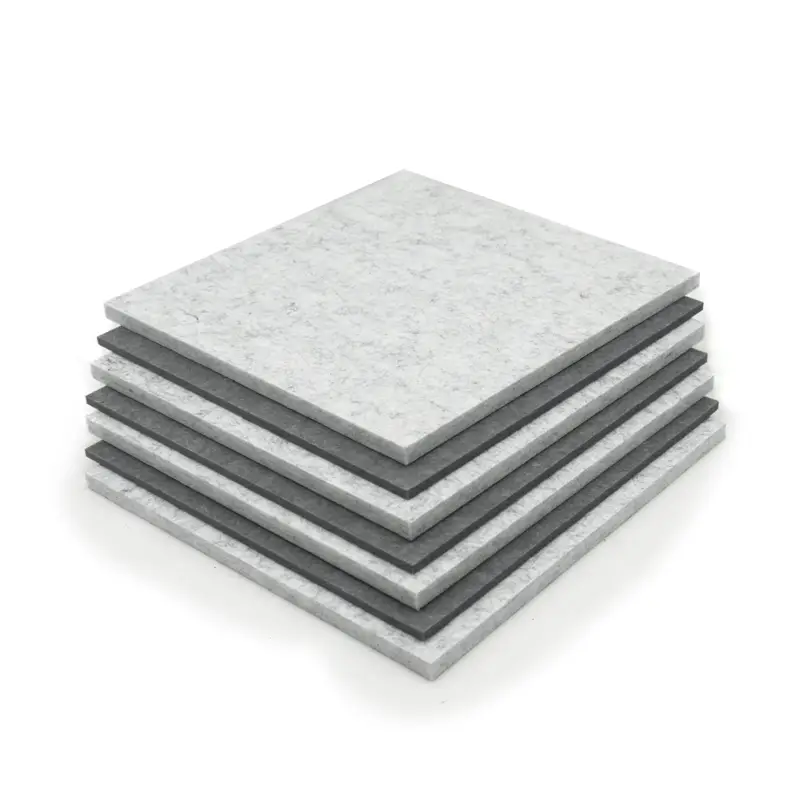 Painéis acústicos em PET para absorção sonora e redução de ruído. Tamanhos e cores personalizados. 1