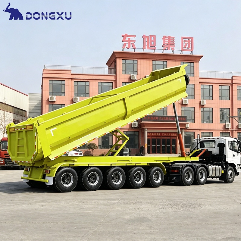 Hydraulic 3 / 4 Axle Tipper Dump Trailer 14 6x12 Heavy Duty Aluminum Rear Dump Semi Trailer Trailers 5