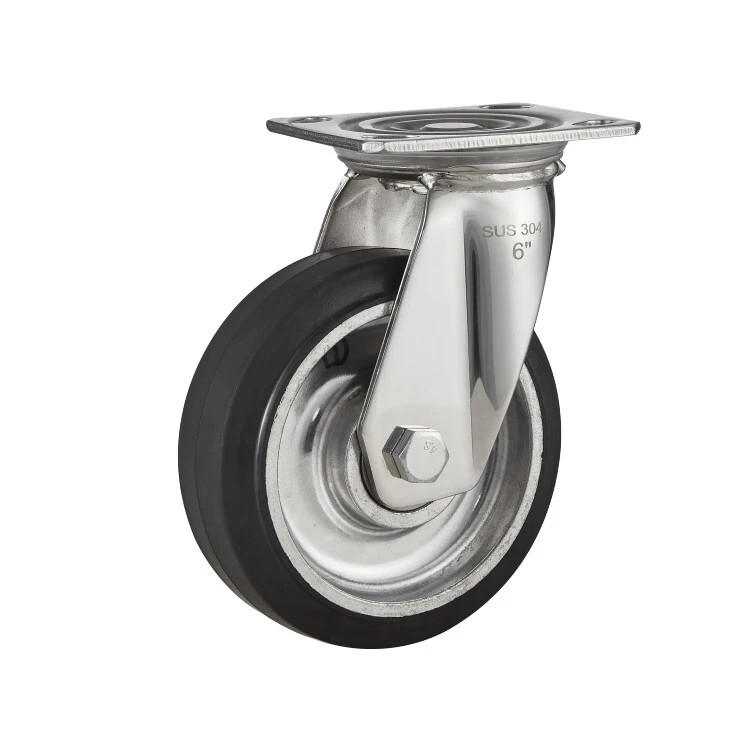4 Inch Industrial Swivel Rubber Cart Wheels For Workbench Central Locking Trolly Wheel Heavy Duty Caster Wheels 1