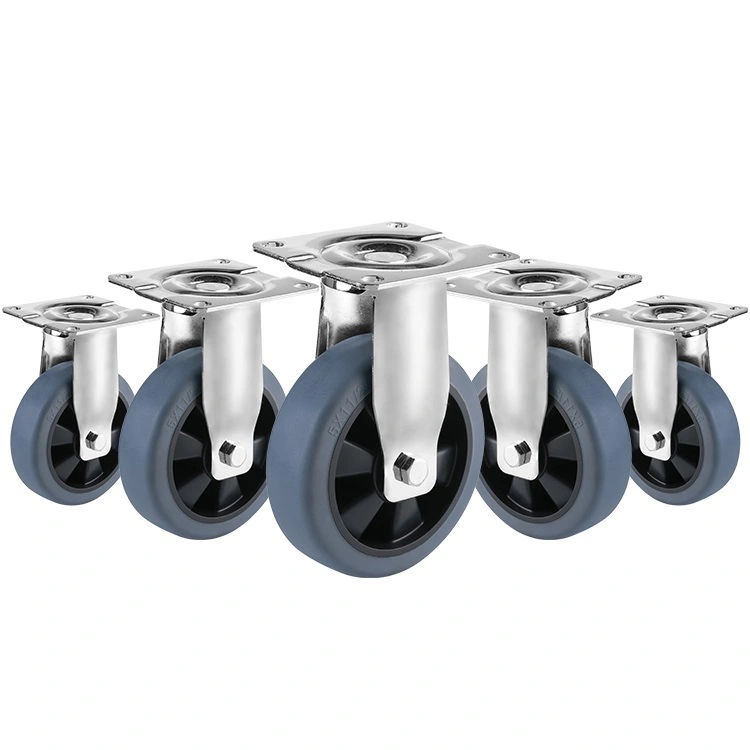 Factory 3 Inch Wheel 75 Mm Medium Heavy Duty Rotary Casters Thermoplastic Rubber Casters Industrial Wheelbarrow Wheels 1