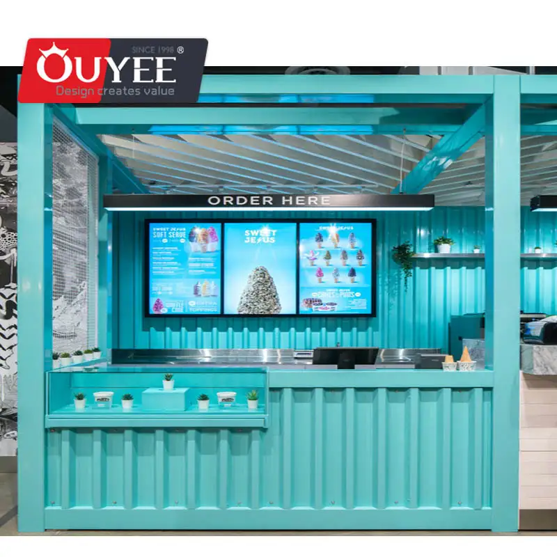 Vitrine para quiosque de cafeteria de pequeno porte em shopping center 1