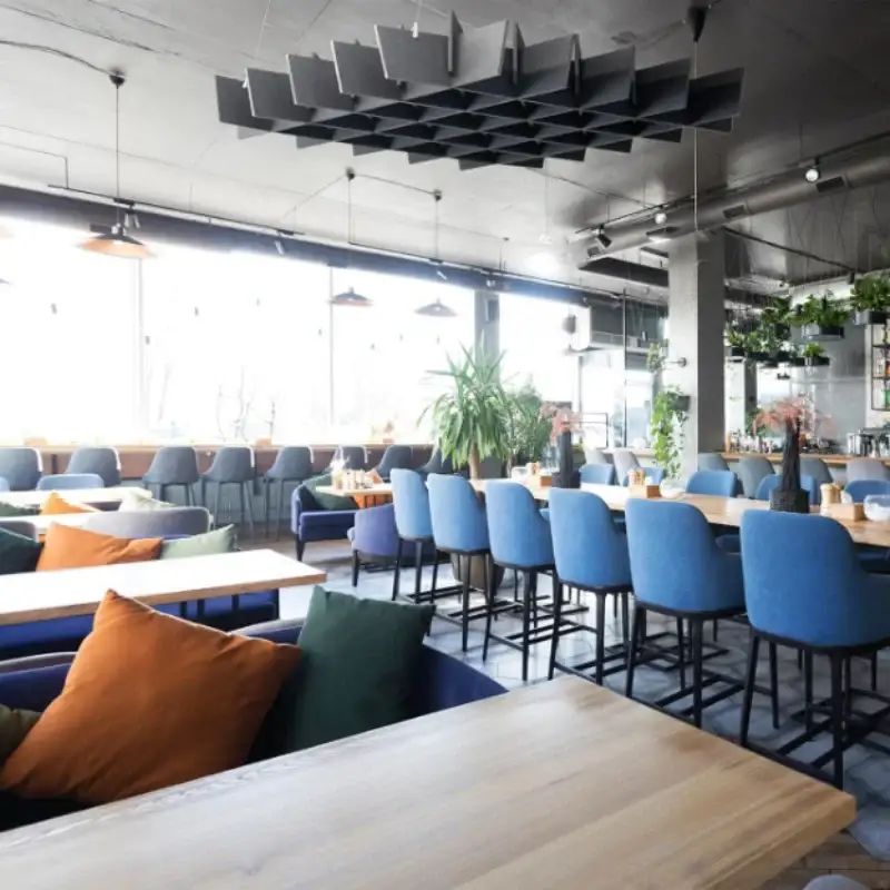 פאנלים אקוסטיים לתקרה מסיבים מינרליים בעלי תו תקן FSC ידידותיים לסביבה לבידוד קול1 1