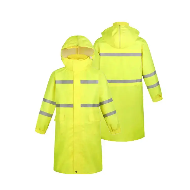 Custom Waterproof High-Visibility High-Reflectivity Night Work Police Safety Raincoat 1