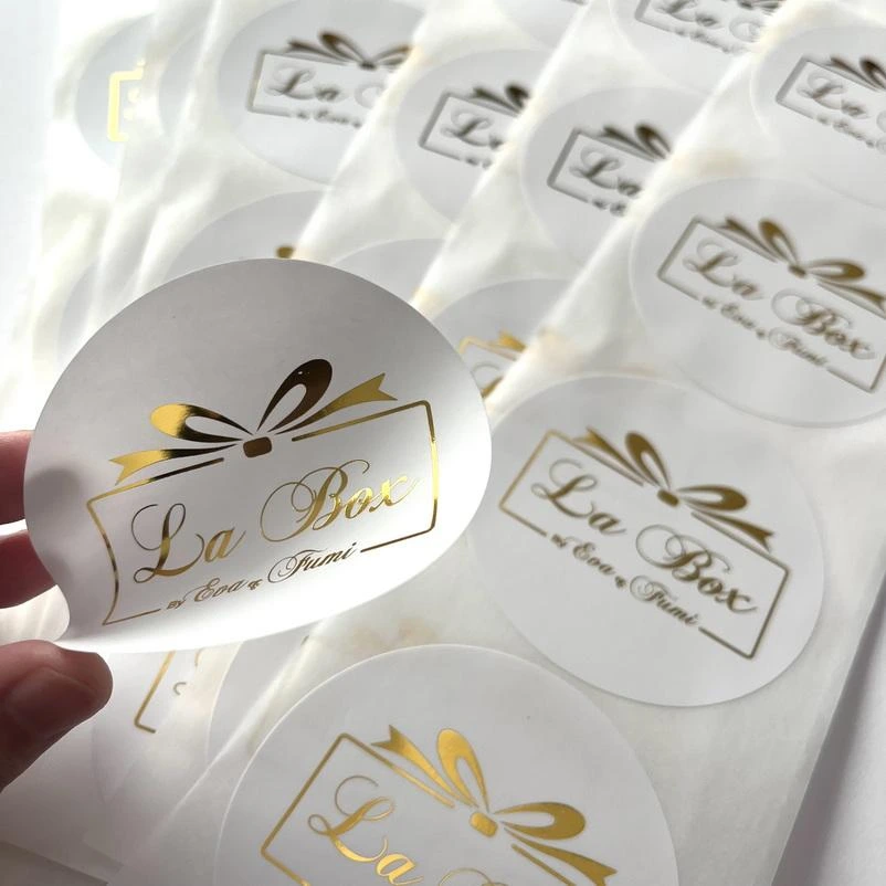 Custom Logo Self Adhesive Roll Gold Foil Label Hot Stamping Waterproof Gift Packaging Thank You Sticker Label for Small Business 1
