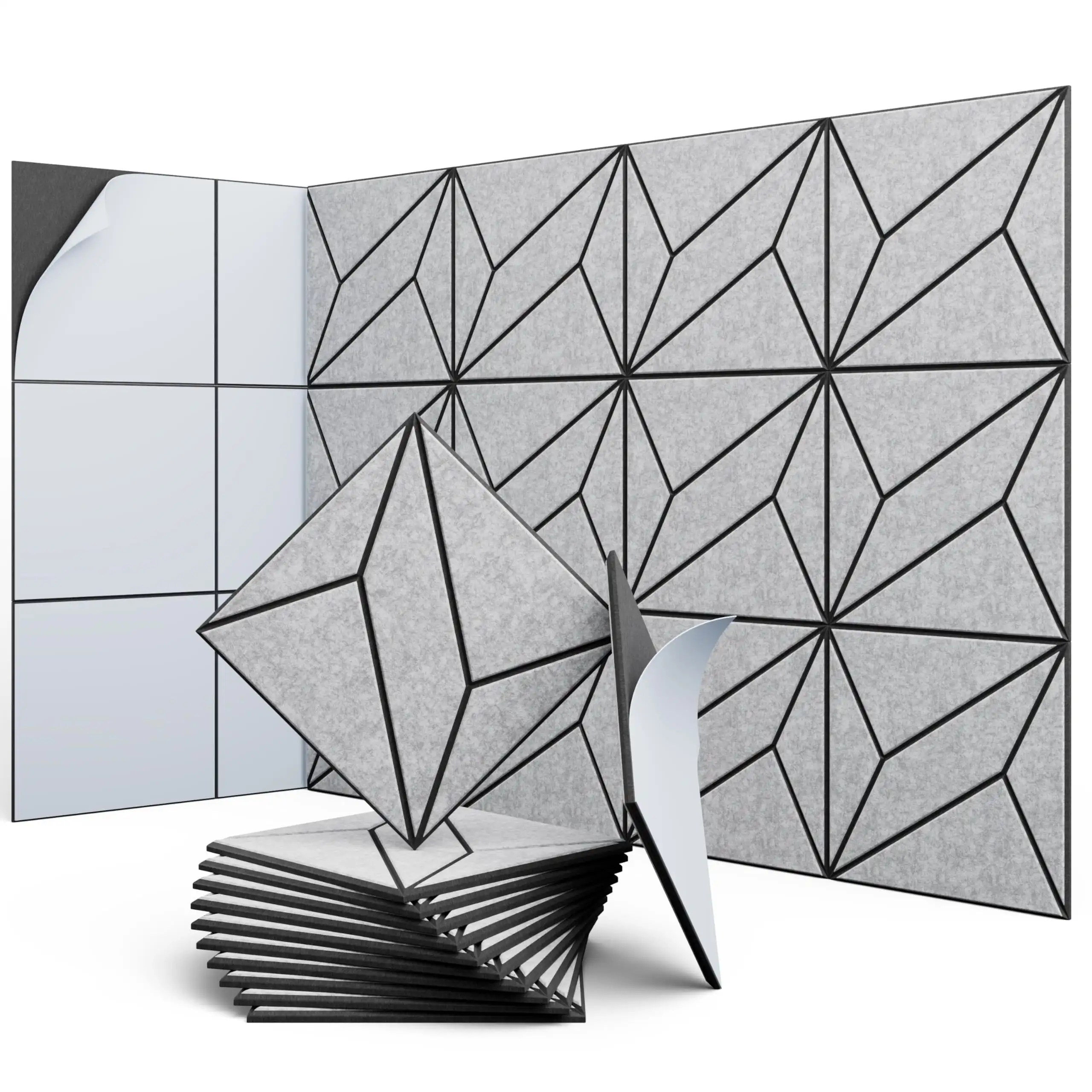 Nagy sűrűségű újrahasznosított PET poliészter akusztikus falburkolat hangszigetelő panelek 1