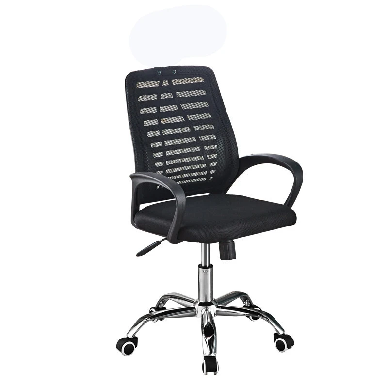 Modern Executive High Back Mesh Office Chair With Rotating Seat Adjustable Height Iron Base Fixed Armrests And Headrest 1