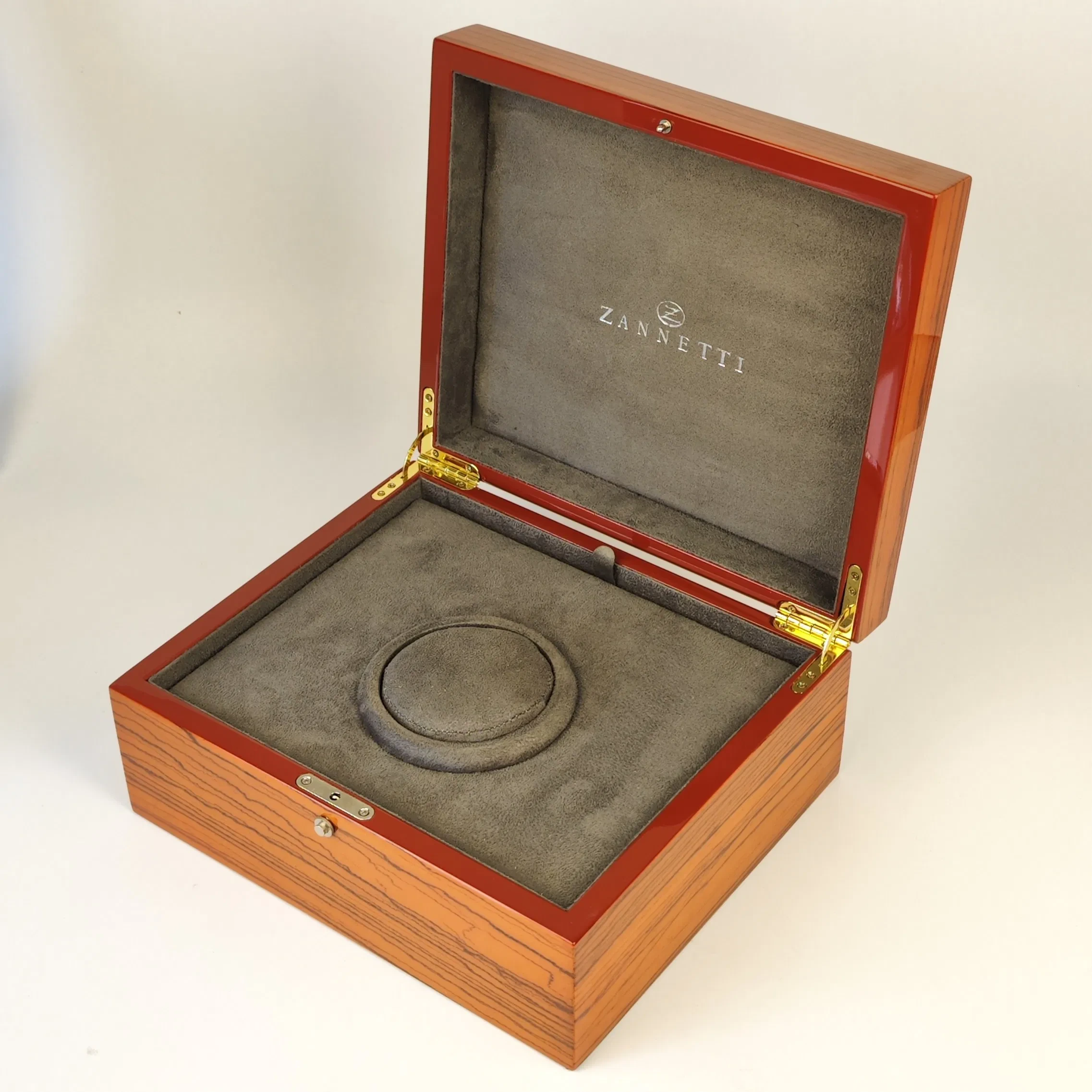 Glossy Wooden Watch Box Customized Logo with Wood Pattern 1