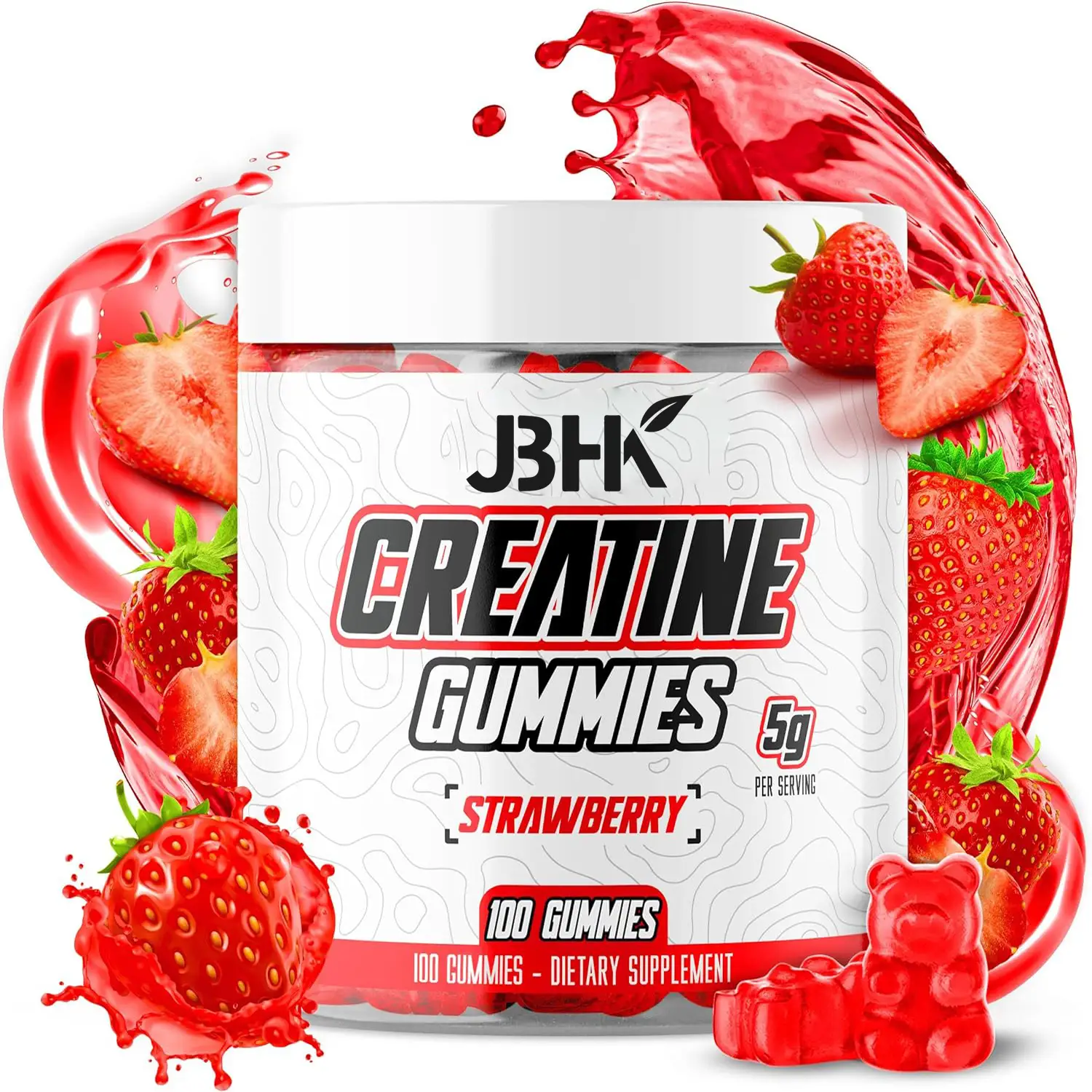 Strawberry Sugar-Free Creatine Monohydrate Gummies (OEM) 1