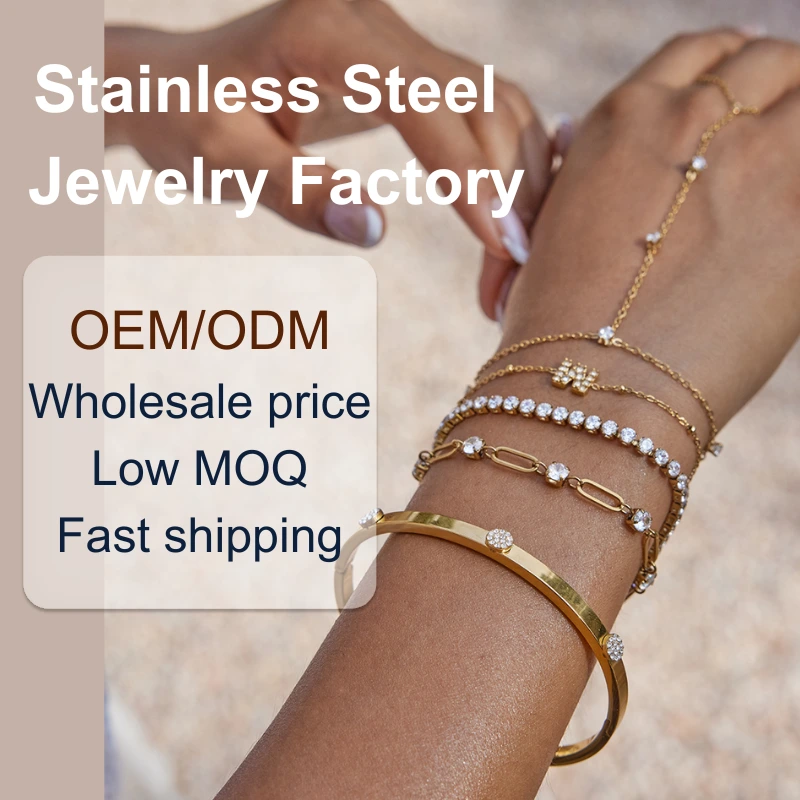 Custom Jewelry Manufacturer Design Logo Necklace Earrings Rings Bracelet Wholesale High Quality Customstainless Steel Jewelry 1
