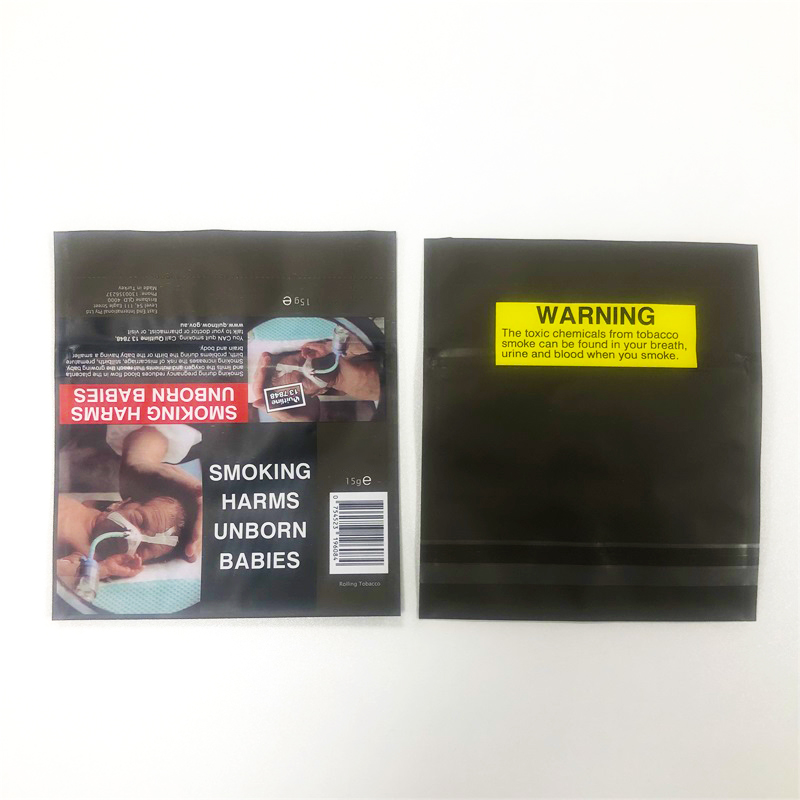 Resealable Plastic Zipper Seal Bag Smoking Leaf 25g 50g 100g Tobacco Packaging Pouch For Loose Leaves 4