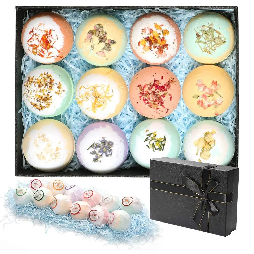Label Pribadi Bath Luxury Fizzies Hadiah Set 12 PCS Handmade Spa Bom 1