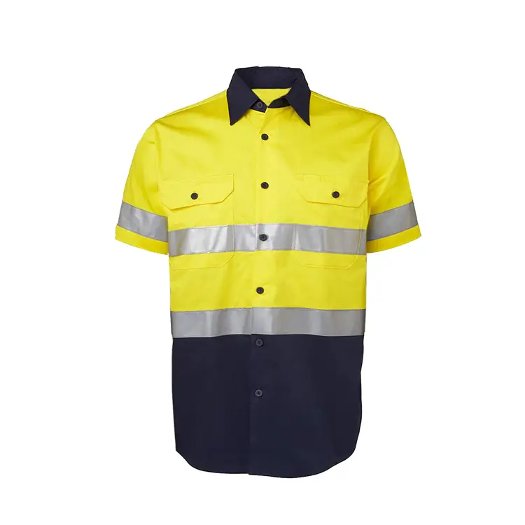 Wholesale Custom Short-Sleeve High-Visibility Night Work High-Reflectivity Safety Polo Shirts 1