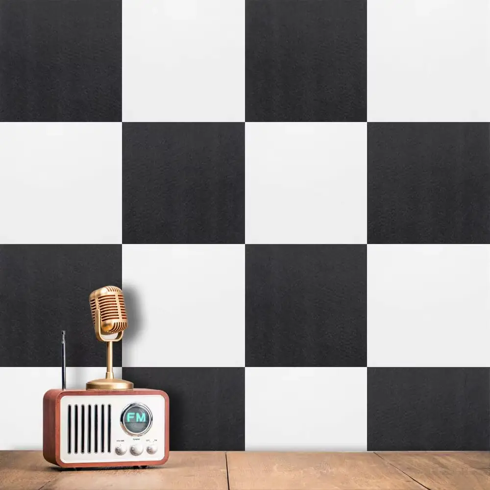 Painéil Fuaimiúla Poileistear Dubh Insliú Balla Fuaimdhíonach Ionsúiteach Fuaime 1