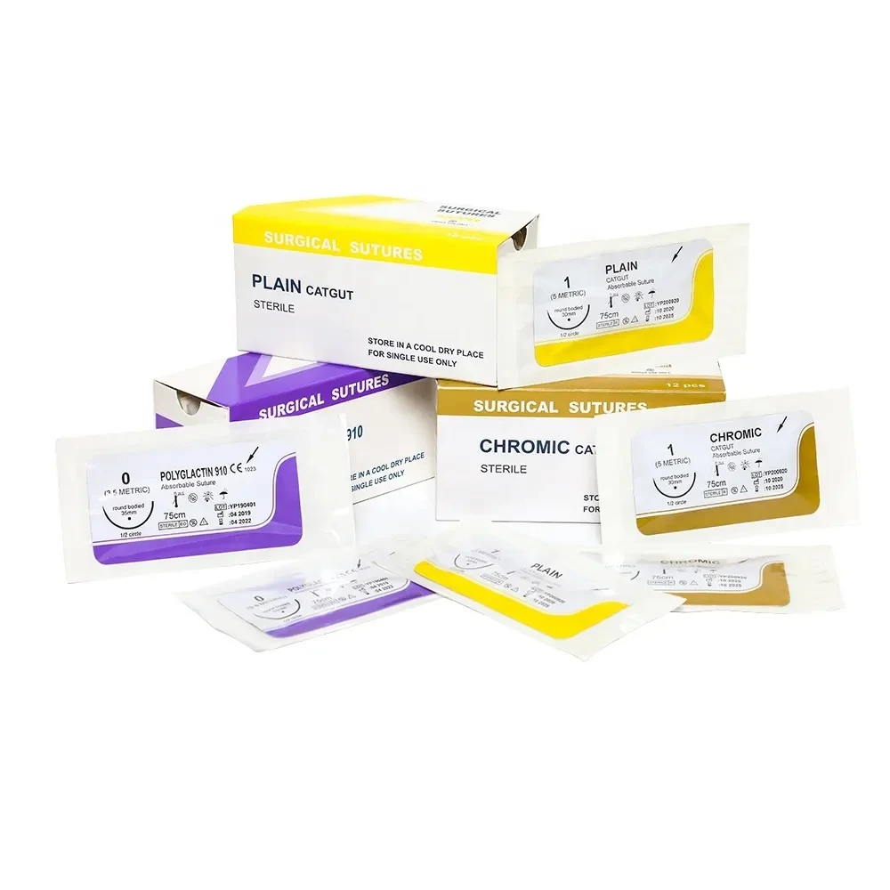 Medical Supplies High Quality Surgical Sutures Sterile Sterile Nylon Surgical Needled Suture Pga Pds 75cm Non-absorbable Sutures 1