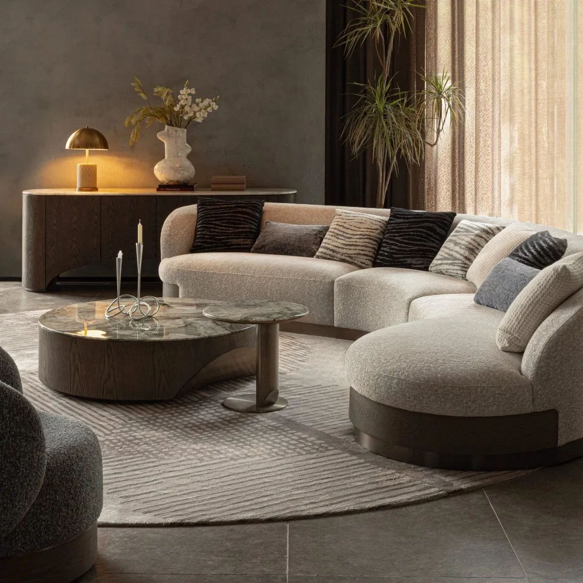 Meubelcompressor Comfortabele Vrijetijds Houten Woonkamer Combinatie Stoffen Moderne Lederen Bank 1