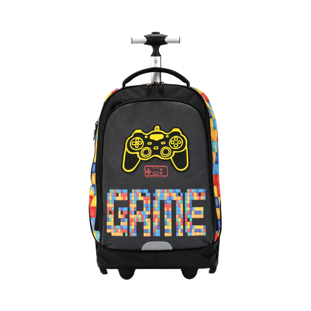 New Arrival Detachable Teens Student School Bags Wheels Kids Trolley Bags Rolling Backpack Travel Bag With Water Bottle Pouch 1