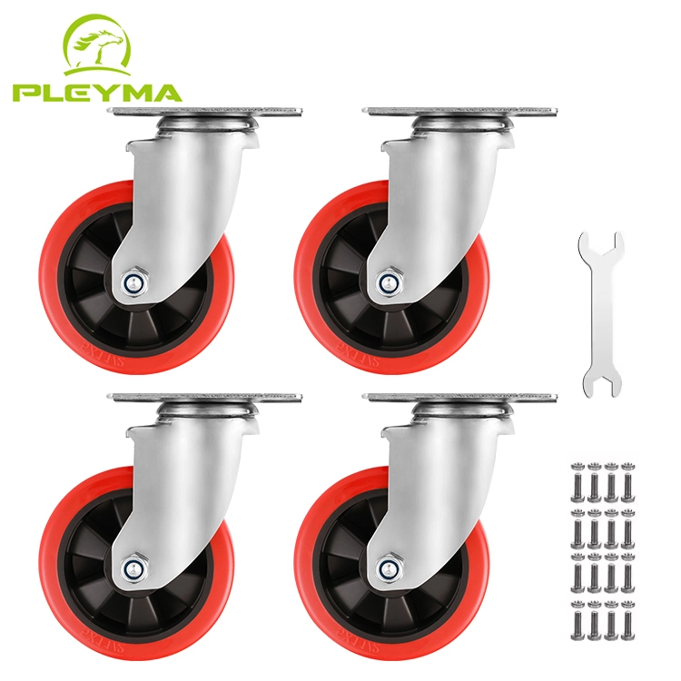 Made In China 3 Inch Pu Wheel Caster Mid Heavy Duty Caster Wheel For Hand Carts Factory Workshop 1