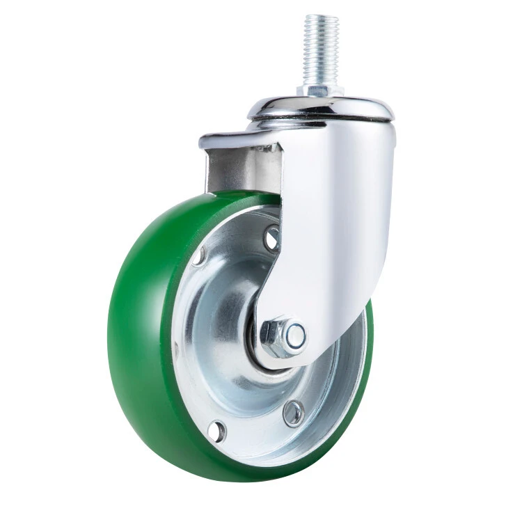 Threaded Stem 4inch 5inch 6inch Castor Cast Iron Pu Industrial Trolley Caster Wheel For Workbench 1