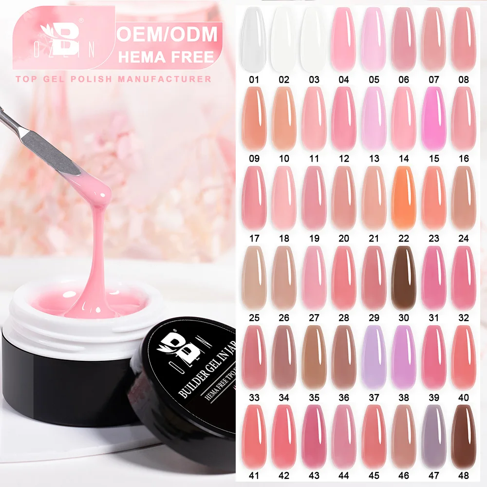 Gel de construction pour extensions d'ongles Bozlin Hema Free 15 ml, gel dur UV/LED sans chaleur 1