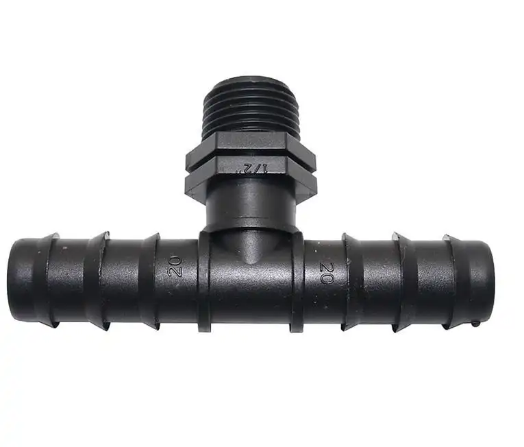 农用灌溉倒钩接头三通外螺纹连接器 1