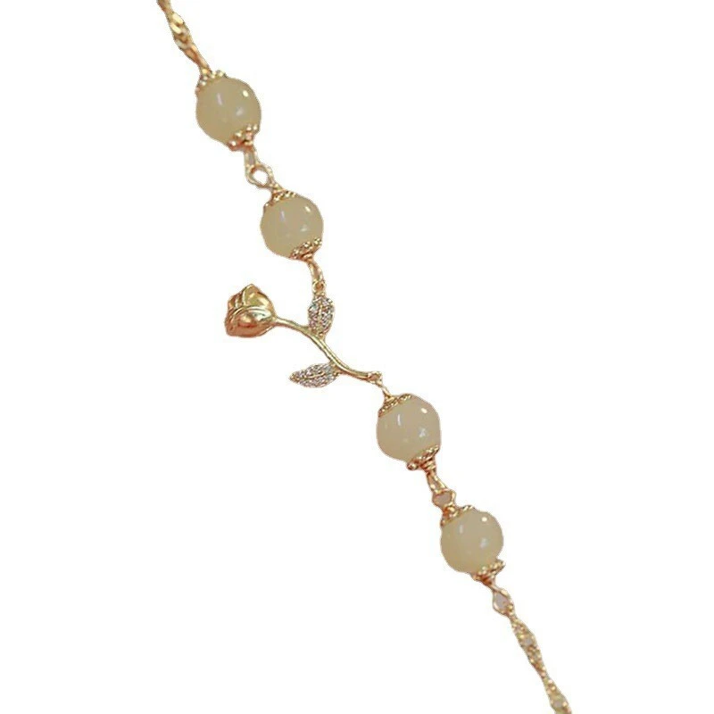 Manufacturer Direct Romantic Glass Bracelet Flowers Bamboo Peanut Butterfly Hand-connected Female Bracelets 1