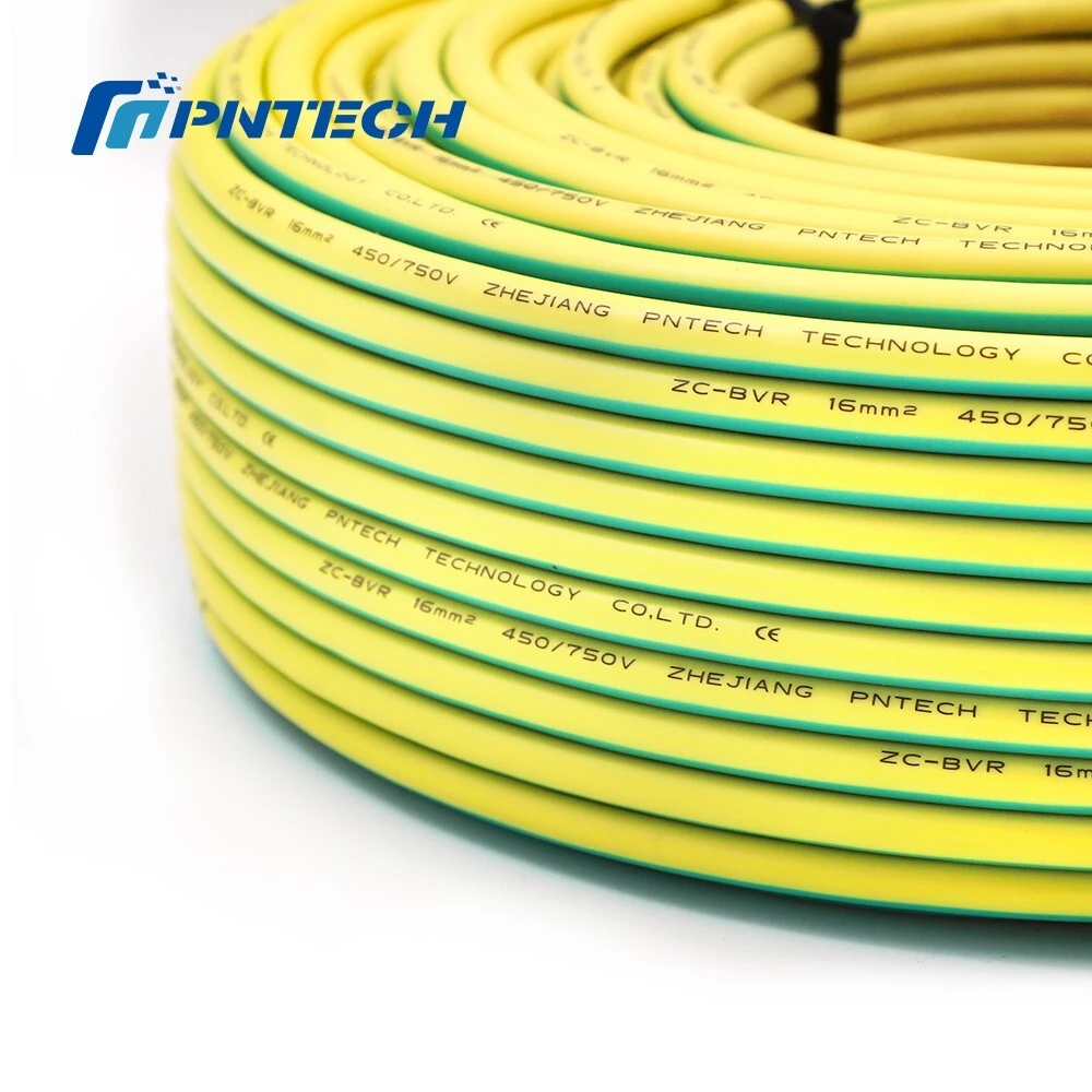 Pntech Ground Wire 10mm Oxygen-free Copper Green Yellow Cable Bvr H07v-r With Pvc Sheath For Photovoltaic System 1