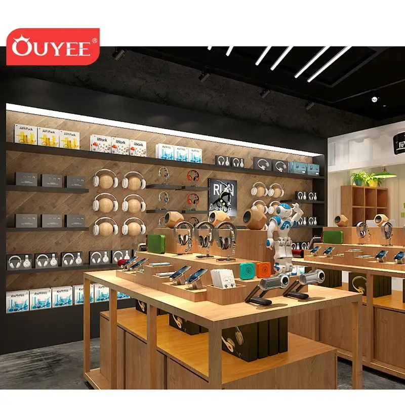 Design de interiores para loja de celulares e vitrine para carregadores de celular 1