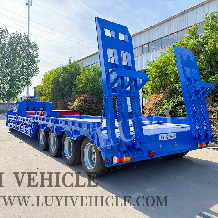 3/4/5 Axles Detachable Gooseneck Low Flatbed Semi-trailer 1