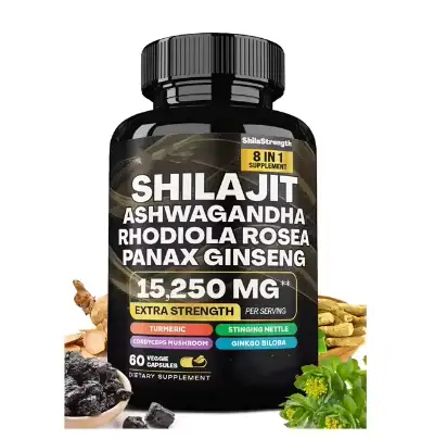 Himalayan Shilajit Capsules w/ Ashwagandha & Ginseng 60ct 1