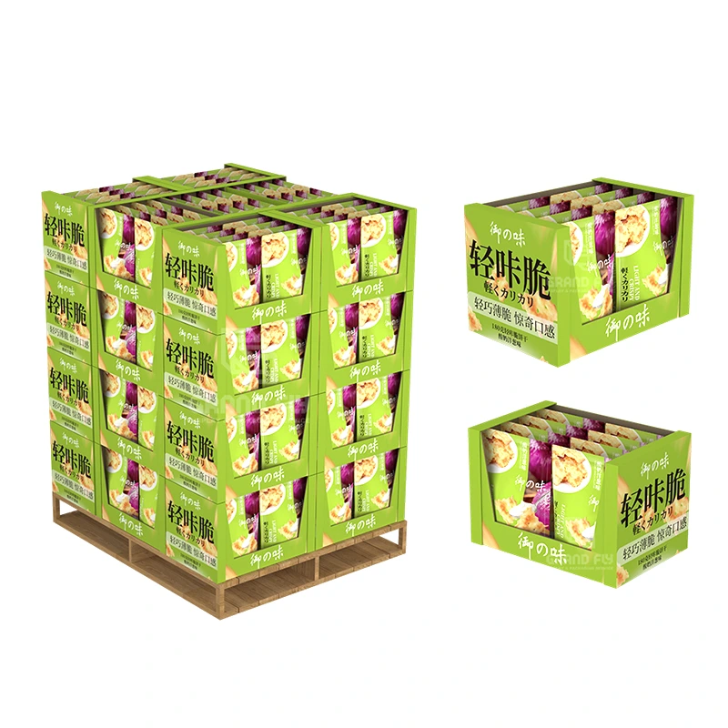 Custom Stacker Display Pallet Display Box Supermarket Counter Corrugated Cardboard Boxes PDQ Display 1