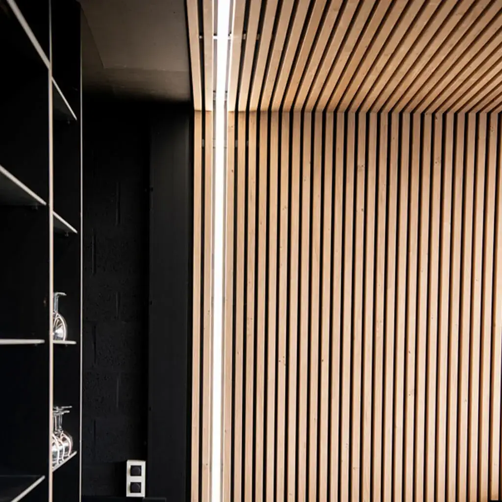 Slatted LED Light Acoustic Wood Wall Panel for Home and Commercial Decoration 1