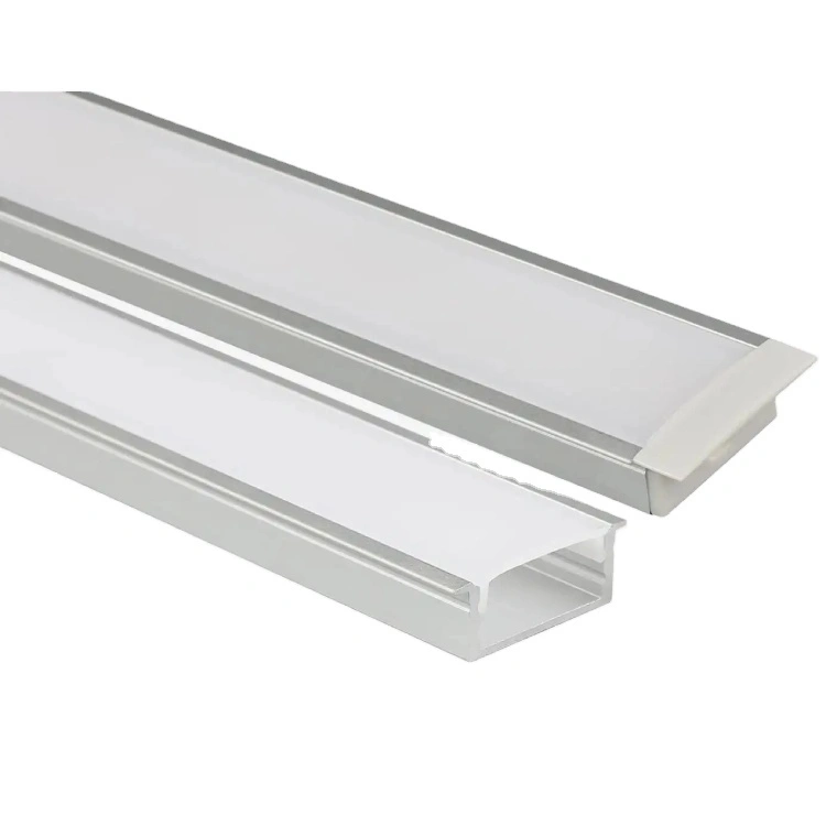 Aluminum LED Strip Light Profile Channel with Groove and PVC End Caps for Recessed Linear Lighting 1