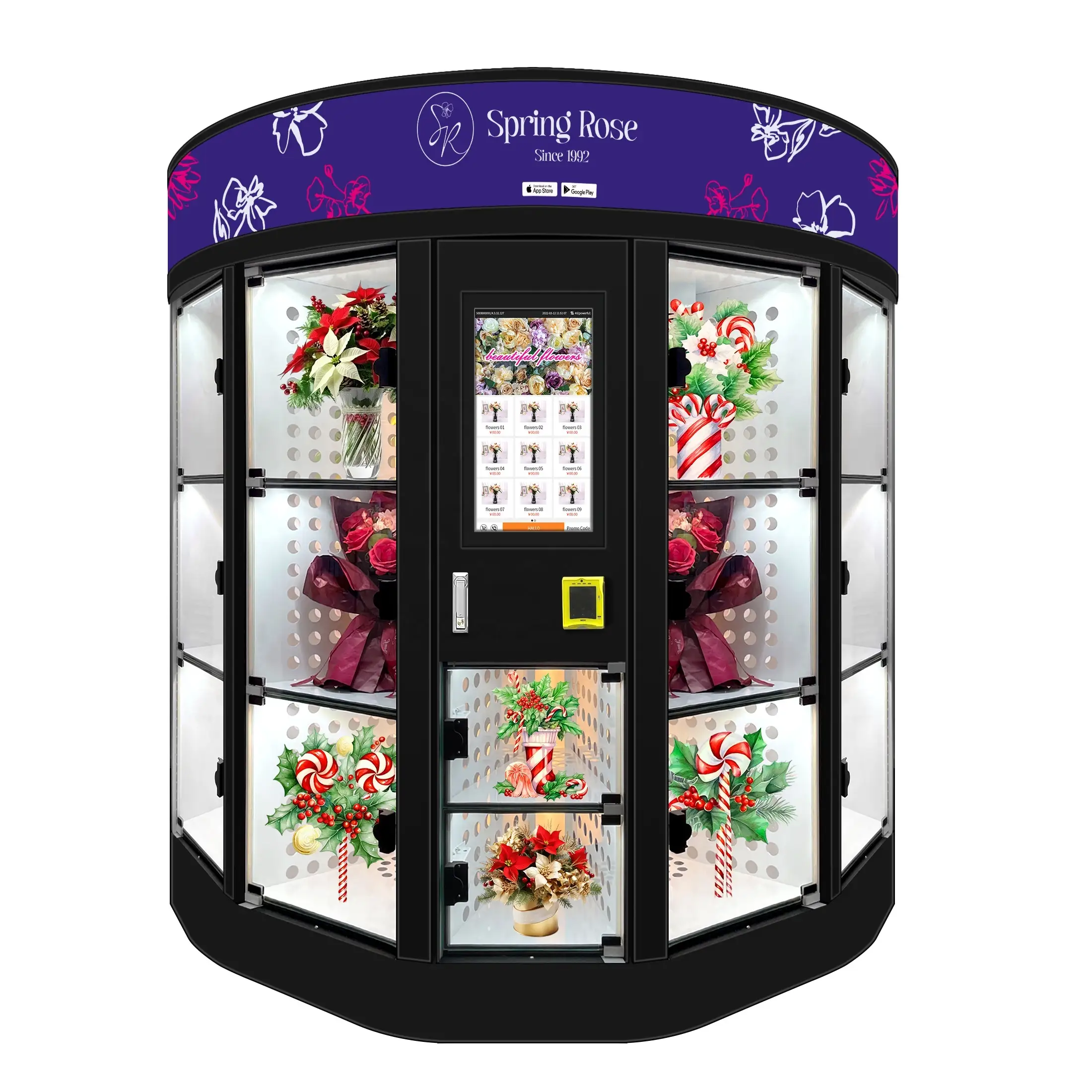 Haloo Vending Machine Supplier New Design Cooling Fresh Flower Vending Machine Rose Vending Machine With Humidification 1