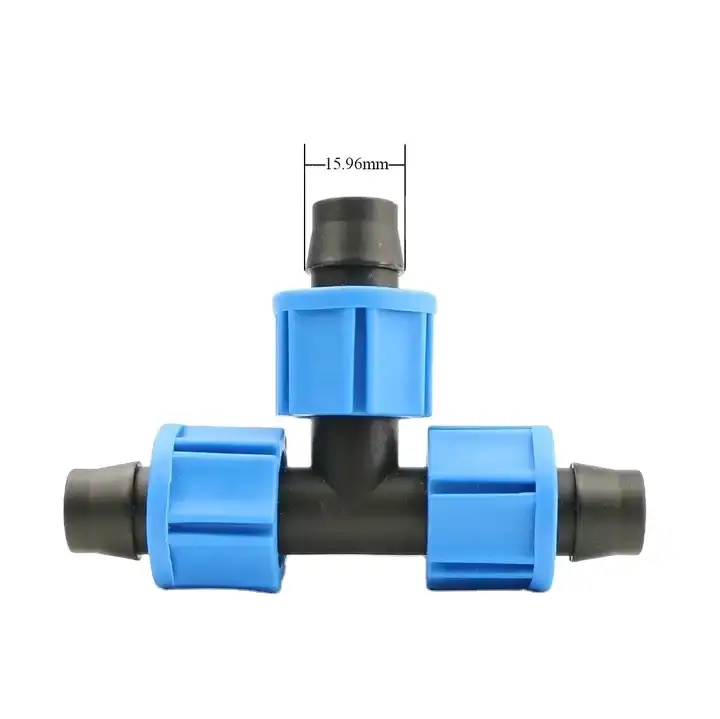 16mm锁螺纹塑料滴灌带三通接头（农业用） 1