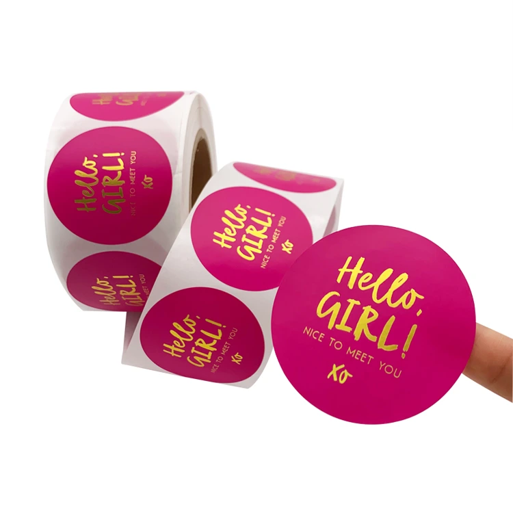 Self Adhesive Custom Circle Logo Foil Sticker Roll Label 1