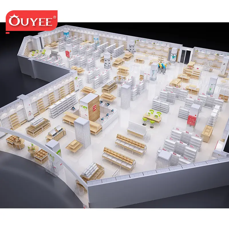 رفوف عرض لعرض البقالة والأدوات المنزلية وأدوات المطبخ 1