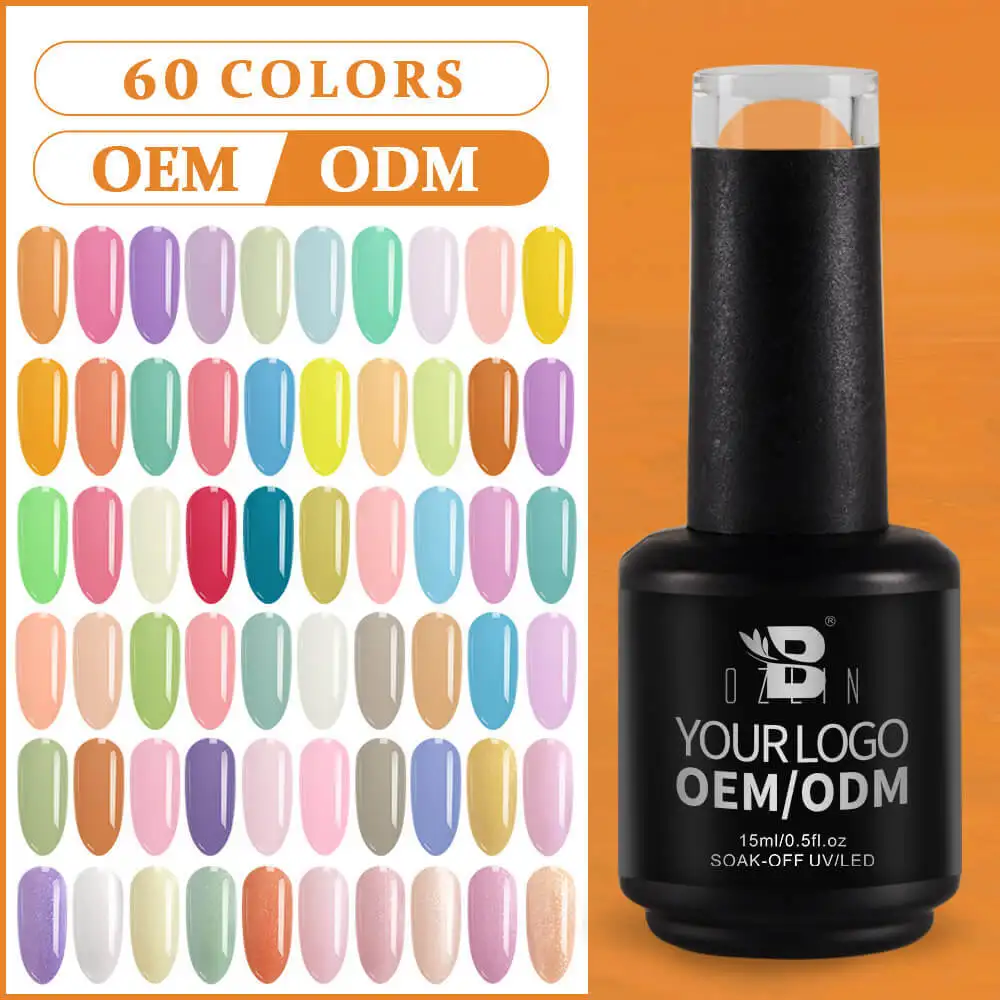 60 High Pigment Macaron Colors Soak Off UV LED Gel Nail Polish OEM 1