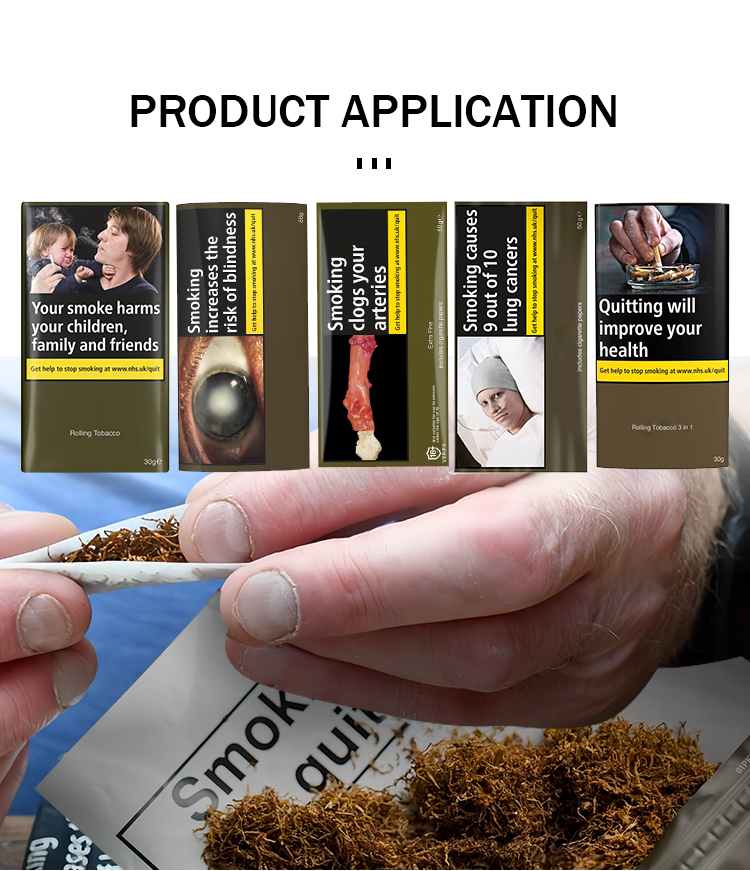Pacote para tabaco de enrolar à mão em folha de alumínio âmbar, tamanho 50g, 30g ou 25g, com fecho zip. 7