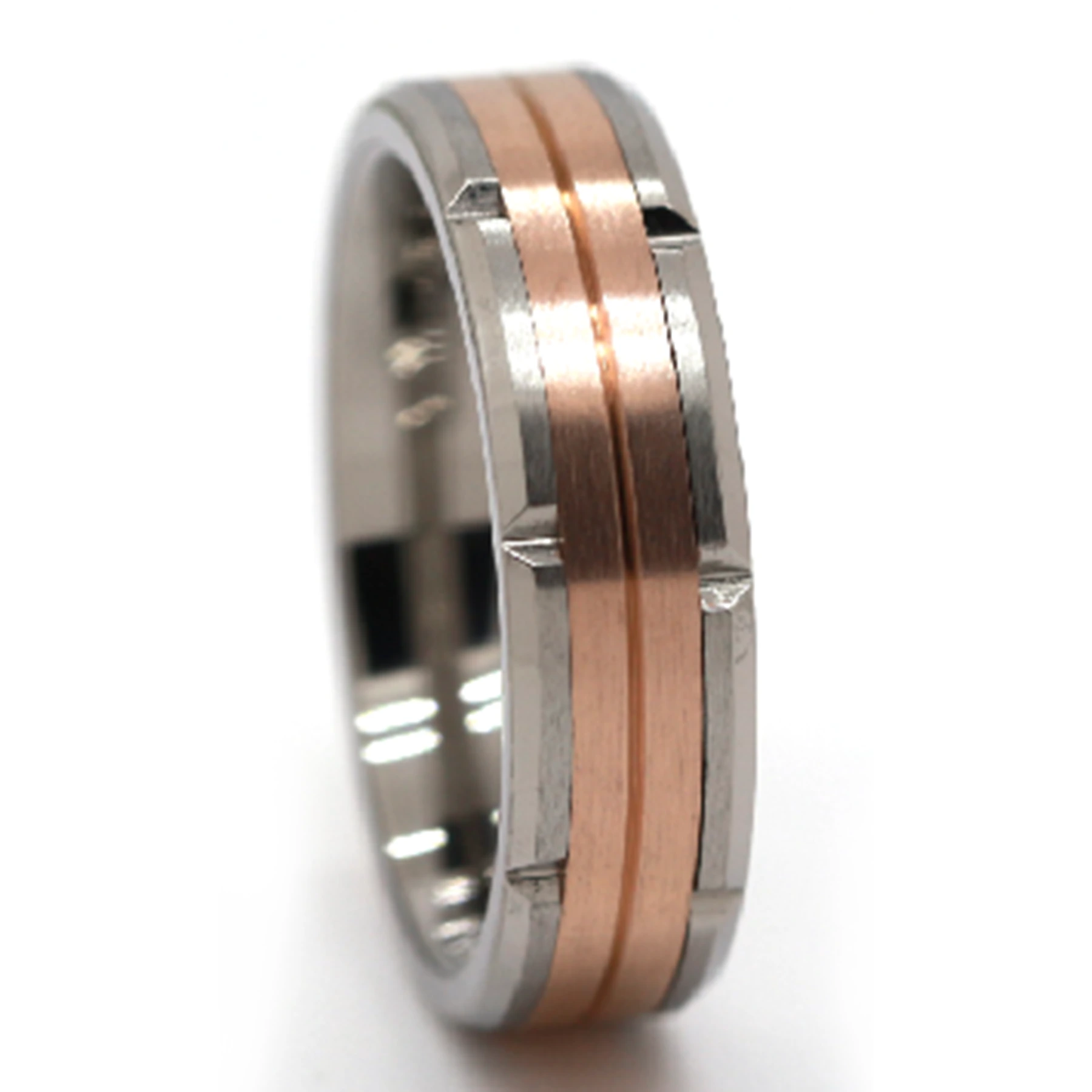 Titanium Ring With Ip Rose Plated 1