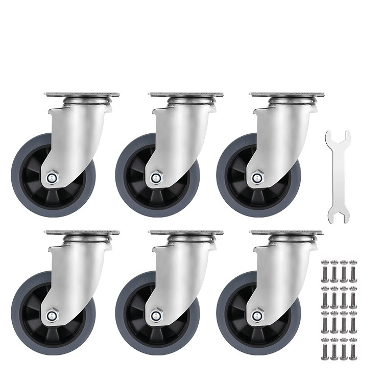 Wear-resistant Labor-saving Mid-heavy Duty Tpr Casters Silent Logistics Car Dining Car Universal Wheels 1