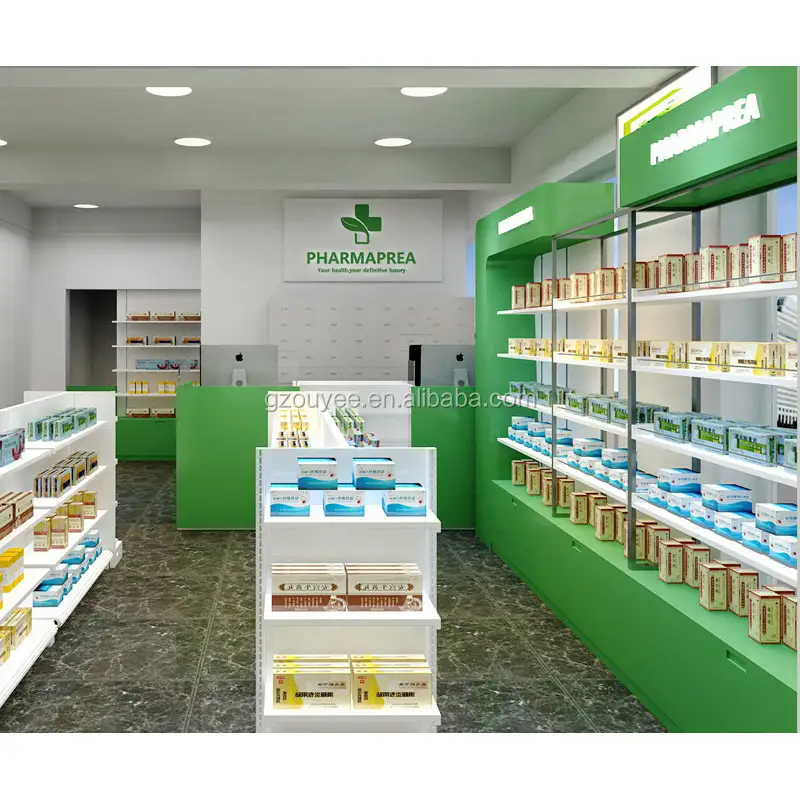 Rayonnages de pharmacie en bois, vente directe d'usine 1