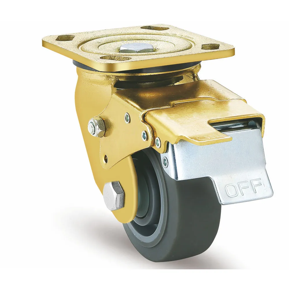 Heavy Duty 8 Swivel Caster Wheel With Metal Total Brake 1