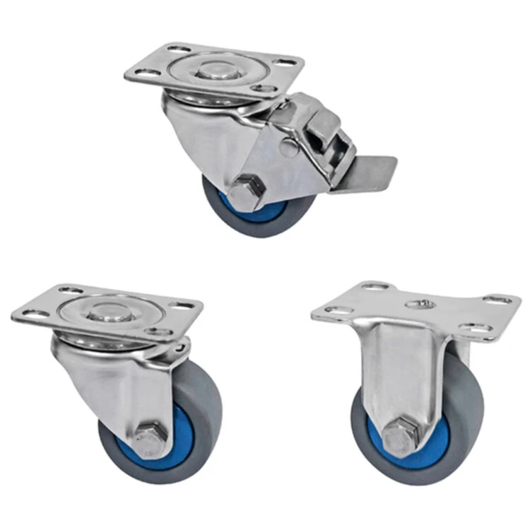 2 Inch Medium Duty Stainless Steel Double Ball Bearing Swivel Tpr Casters 1